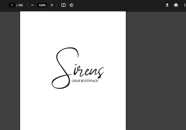 Image of the title page for Sirens by Chloe Ruffennach